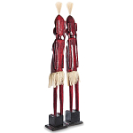 Комплект из 2-х деревянных статуэток Asmat Tall Statuettes Red варинант исполнения - 2 | Loft Concept в Орле