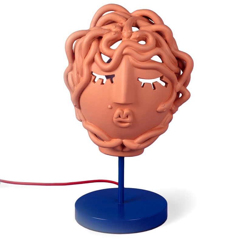 Настольная лампа Seletti Medusa Mask Терракотовый Синий в Орле | Loft Concept 