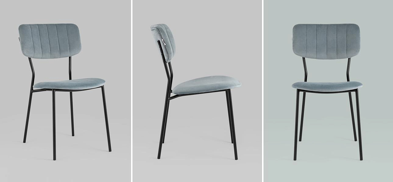 Стул Singer Chair без подлокотника Серо-Голубой Велюр Стул Singer Chair без подлокотника Серо-Голубой Велюр - Loft-Concept в Орле