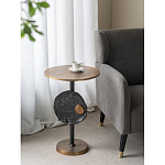 Столик приставной с абстрактным основанием и акцентом в виде золотистого диска Heavenly Space варинант исполнения - 7 | Loft Concept в Орле