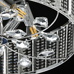 Люстра круглая на цепи цвета хром с прозрачными рельефными хрустальными пластинами Textured Glass Chandelier варинант исполнения - 7 | Loft Concept в Орле