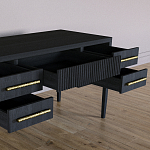 Большой Рабочий стол Primo с 5 выдвижными ящиками Черный дуб варинант исполнения - 7 | Loft Concept в Орле