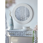 Зеркало круглое инкрустированное раковинами устриц Bone Inlay Dome Mirror White варинант исполнения - 2 | Loft Concept в Орле