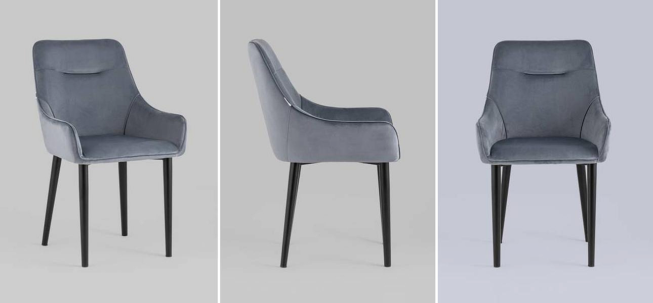Стул Joan Chair Серый-Голубой Велюр Стул Joan Chair Серый-Голубой Велюр - Loft-Concept в Орле