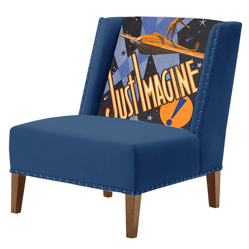 FUN Armchair Just Imagine Dark blue Дизайнерское кресло с цветным принтом Сапфирово-синий FUN Armchair Just Imagine Dark blue Дизайнерское кресло с цветным принтом Сапфирово-синий в Орле | Loft Concept