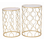 Набор из двух столов из металла Brass Symphony Geometry варинант исполнения - 1 | Loft Concept в Орле