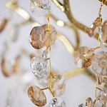 Бра золотого цвета с ветвями и прозрачными хрустальнымих подвесками Droplet Chandelier варинант исполнения - 4 | Loft Concept в Орле