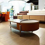 Дизайнерский журнальный стол овальной формы с открывающейся столешницей Caleb Coffee Table варинант исполнения - 2 | Loft Concept в Орле