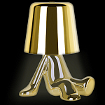 Настольная лампа фигурная золотого цвета с гладким абажуром Высота 17 см Sophia варинант исполнения - 3 | Loft Concept в Орле