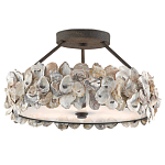 Потолочный светильник круглый с абажуром из устричных раковин Sea Ravens варинант исполнения - 2 | Loft Concept в Орле