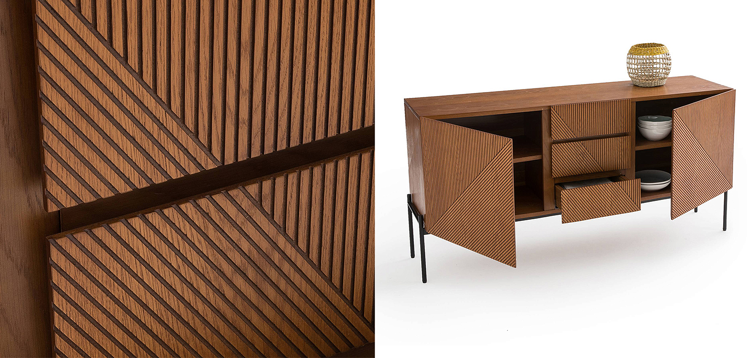 Комод с геометрическим рисунком Anders Chest of drawers с 3-мя ящиками и 2-мя дверцами Комод с геометрическим рисунком Anders Chest of drawers с 3-мя ящиками и 2-мя дверцами - Loft-Concept в Орле