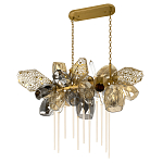 Люстра подвесная с 22-мя гранёными стеклянными плафонами с вертикальными подвесками Gilded Mirage  варинант исполнения - 5 | Loft Concept в Орле