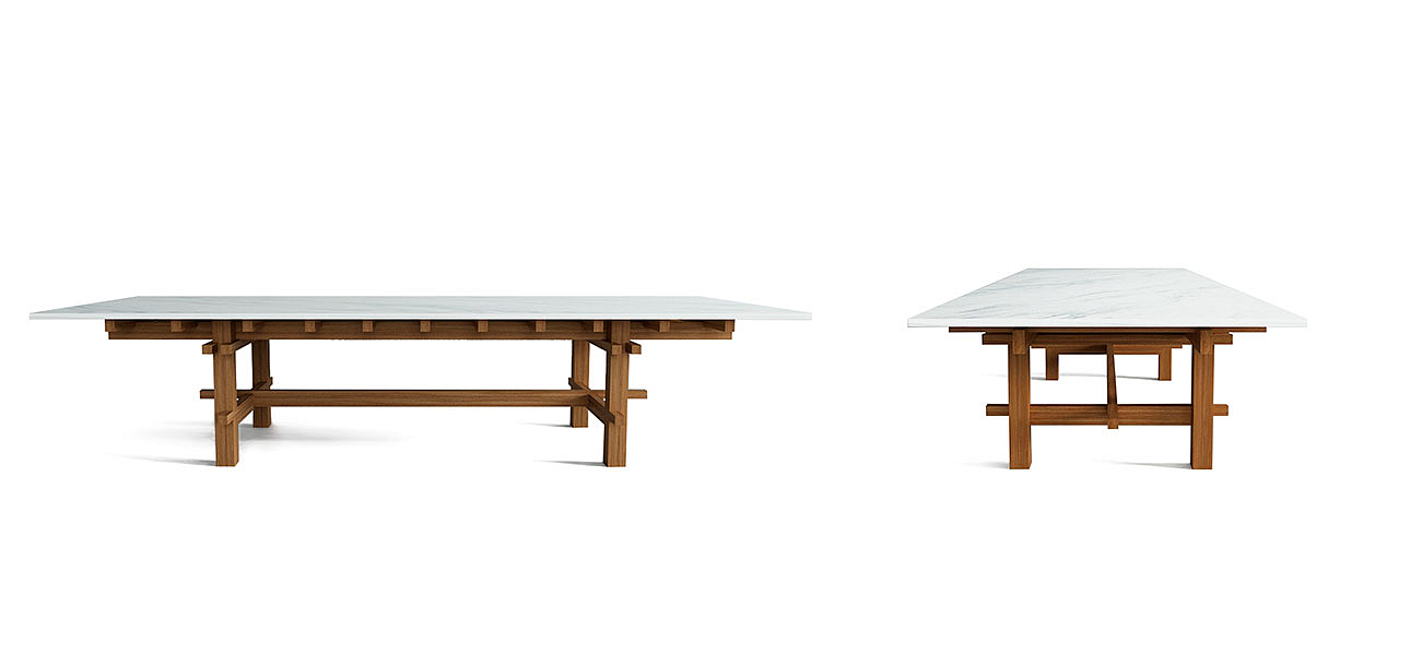 Журнальный стол из дерева с каменной столешницей Minka Table Журнальный стол из дерева с каменной столешницей Minka Table - Loft-Concept в Орле