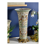 Ваза высокая из фарфора на бронзовом основании Turquoise Blooming Garden варинант исполнения - 6 | Loft Concept в Орле