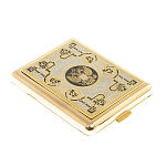 Портсигар на 20 сигарет с гравюрой Герба РФ в подарочной коробке Metal Cigarettes Cases варинант исполнения - 3 | Loft Concept в Орле