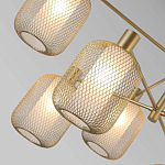 Люстра потолочная с абажурами из металлической сетки Loft Grid Pendant Gold варинант исполнения - 3 | Loft Concept в Орле