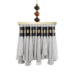 Люстра квадратная плетеная с бахромой Wicker Square Chandelier with Tassels варинант исполнения - 2 | Loft Concept в Орле