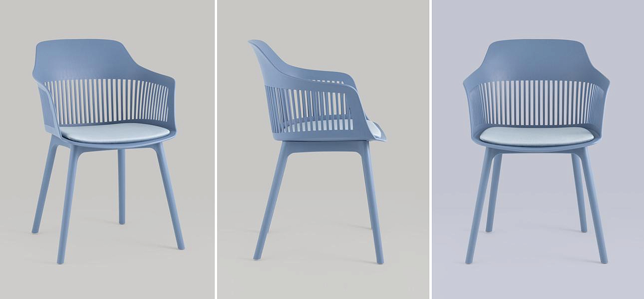 Стул Crocus Chair Голубой цвет Велюровая подушка Стул Crocus Chair Голубой цвет Велюровая подушка - Loft-Concept в Орле
