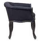 Кресло низкое в стиле прованс Черный Лен Louis French Armchair  варинант исполнения - 2 | Loft Concept в Орле