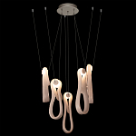 Подвесной светильник белого цвета с 6-ю изогнутыми плафонами Flow Loop варинант исполнения - 3 | Loft Concept в Орле