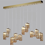 Подвесной светильник линейный с плафонами волнистой формы из фактурного стекла Big Wave варинант исполнения - 9 | Loft Concept в Орле