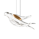 Подвесной светильник с прозрачной стеклянной птичкой Serip Voa варинант исполнения - 1 | Loft Concept в Орле