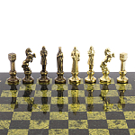 Шахматы Ренессанс из бронзы с доской из натурального камня Змеевик Decorative Thematic Chess варинант исполнения - 4 | Loft Concept в Орле