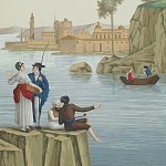 Обои ручная роспись Views of Italy Aurore варинант исполнения - 2 | Loft Concept в Орле