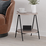 Стол приставной с 2-мя круглыми бежево-серыми столешницами ESSEL LIGHT MOCHA варинант исполнения - 4 | Loft Concept в Орле