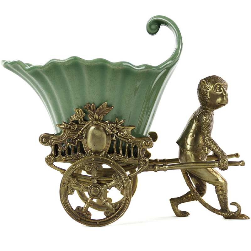 Чаша Monkey and Cart Зеленый шалфей Бронза Чаша Monkey and Cart Зеленый шалфей Бронза в Орле | Loft Concept