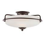 Потолочный светильник со стеклянным плафоном на изогнутых кронштейнах Quoizel  варинант исполнения - 1 | Loft Concept в Орле