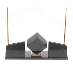 Настольный канцелярский набор из змеевика и офиокальцита с визитницами и часами Successful Leader варинант исполнения - 3 | Loft Concept в Орле