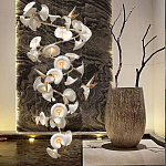 Люстра каскадная из белых цветов каллы и птичек Refined Taste of Light варинант исполнения - 5 | Loft Concept в Орле