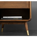 Прикроватная деревянная тумба с ящиком и нишей для хранения Moon Walnut Furniture варинант исполнения - 4 | Loft Concept в Орле