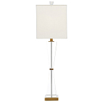 Настольная лампа с прозрачным корпусом и прямоугольным тканевым абажуром Charm and Luxury варинант исполнения - 3 | Loft Concept в Орле