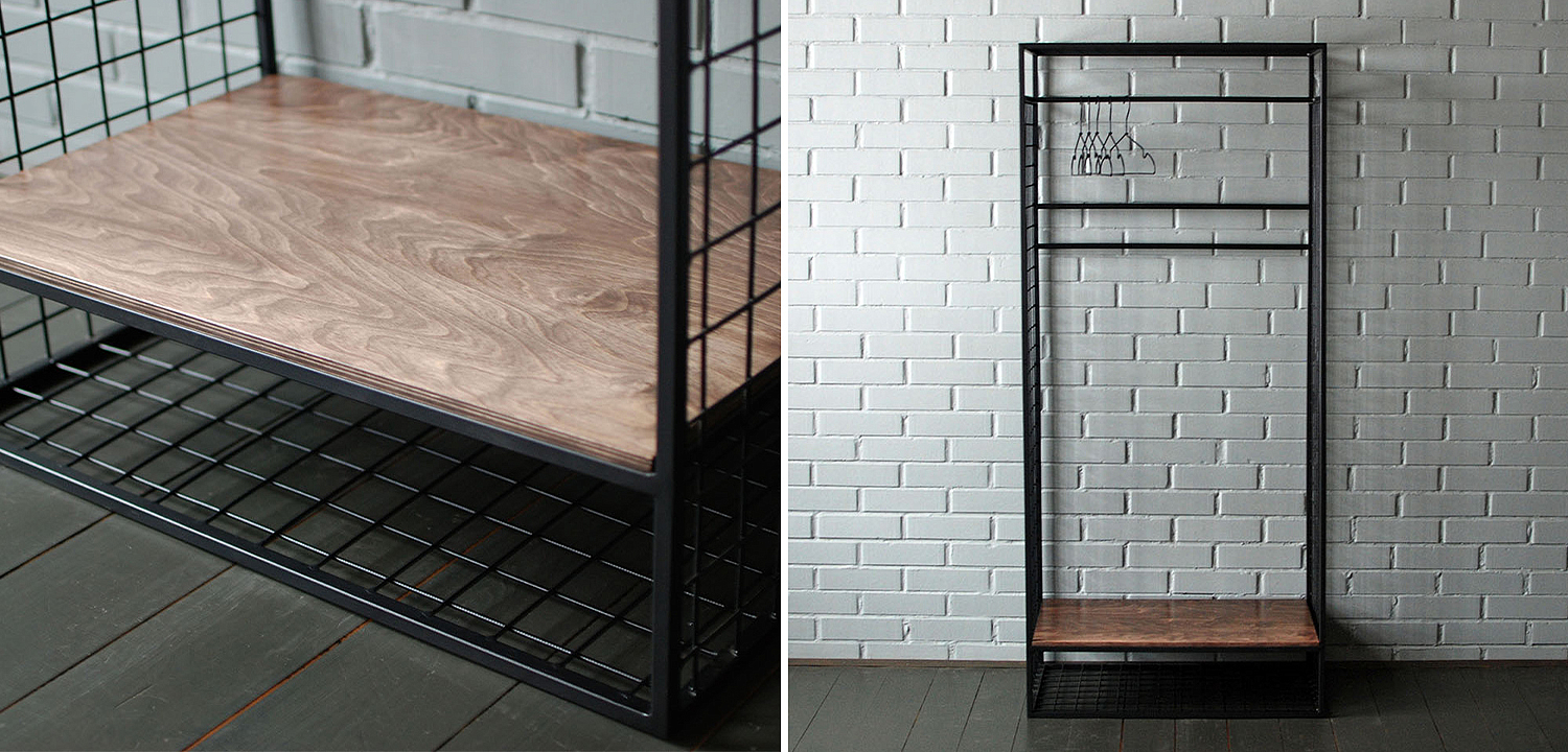 Рейл Caelan Industrial Metal Rust Clothes Rail Рейл Caelan Industrial Metal Rust Clothes Rail - Loft-Concept в Орле