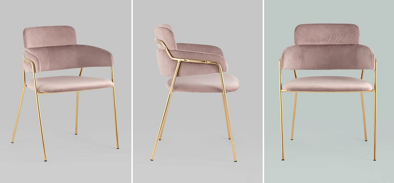 Polina chair Пепельно-Розовый Велюр Polina chair Пепельно-Розовый Велюр - Loft-Concept в Орле