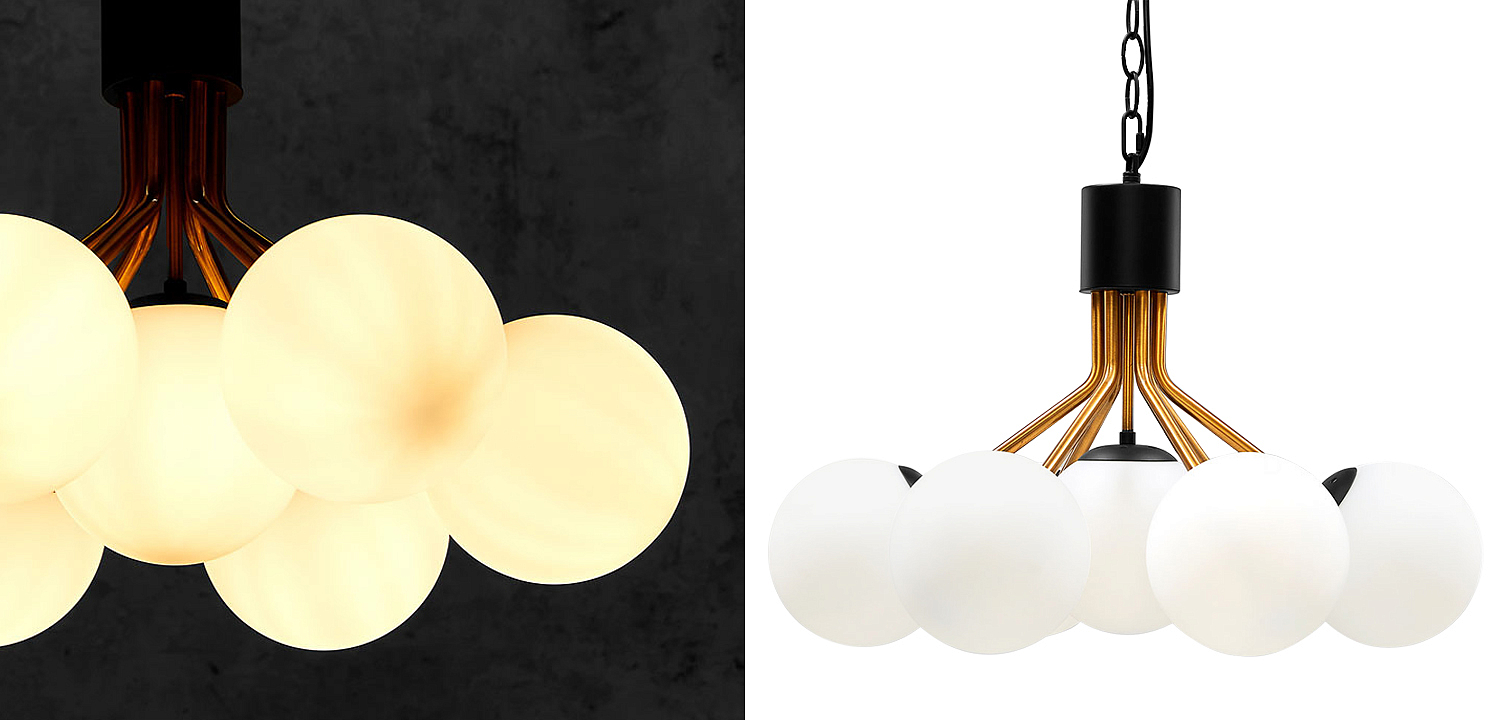 Люстра Berries Chandelier White Balloons Bronze Black 7 Люстра Berries Chandelier White Balloons Bronze Black 7 - Loft-Concept в Орле