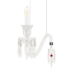 Подвесной светильник стеклянный в виде канделябра Curved Glass Chandelier варинант исполнения - 5 | Loft Concept в Орле