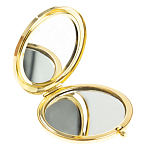 Зеркало карманное двухстороннее круглое из натурального камня Серафинит в подарочной упаковке Gold Stone Mirrors варинант исполнения - 2 | Loft Concept в Орле
