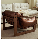 Кресло-диван кожаное на деревянном каркасе Medieval Furniture варинант исполнения - 2 | Loft Concept в Орле