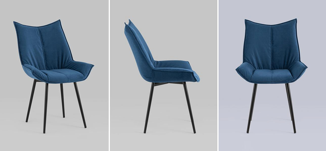 Стул Oslo Chair Синий Велюр Стул Oslo Chair Синий Велюр - Loft-Concept в Орле