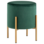 Зеленый пуф на золотистых ножках SANJAY варинант исполнения - 1 | Loft Concept в Орле