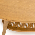 Журнальный стол из массива дуба и декором из плетеного ротанга Reyer Rattan Coffee Table варинант исполнения - 3 | Loft Concept в Орле