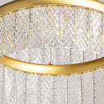 Люстра двухъярусная с золотого цвета и прозрачными подвесками Pettico варинант исполнения - 10 | Loft Concept в Орле