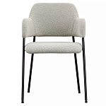 Стул мягкий с подлокотниками Chair Gray Upholstery Boucle варинант исполнения - 1 | Loft Concept в Орле
