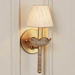 Бра из кованого железа с отделкой плетеной веревкой и сусальным золотом Parisian Style варинант исполнения - 5 | Loft Concept в Орле