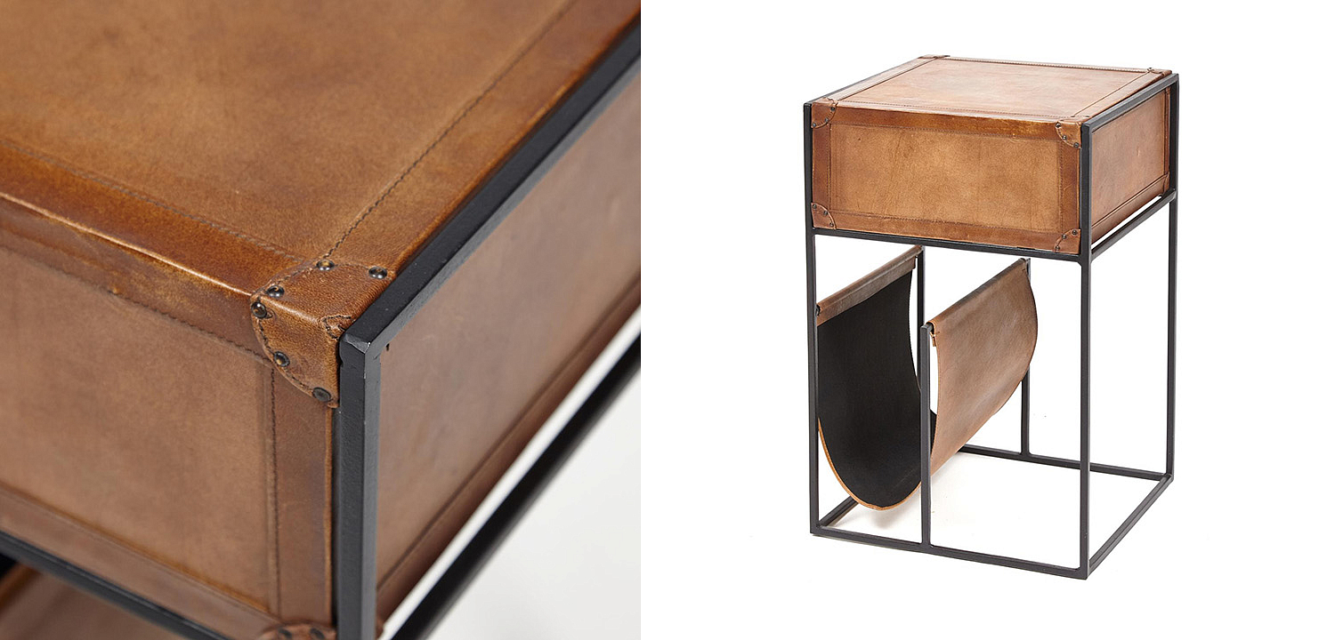 Тумба Industrial leather magazine rack Тумба Industrial leather magazine rack - Loft-Concept в Орле