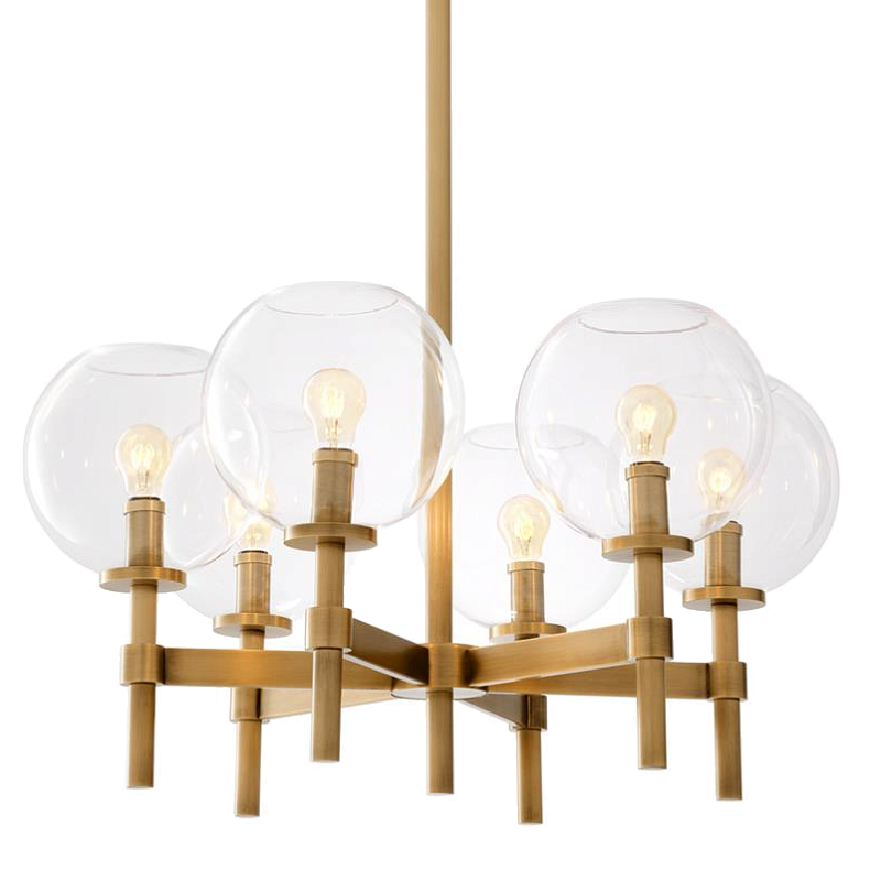 Люстра Chandelier Jade S Латунь Античная полированная Прозрачное Стекло Люстра Chandelier Jade S Латунь Античная полированная Прозрачное Стекло в Орле | Loft Concept