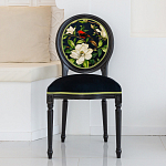 Стул чёрный из натурального бука с изображением птица в саду Blooming Red Birds варинант исполнения - 3 | Loft Concept в Орле